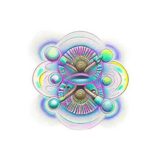 hallucinogenic mushrooms, fractal images, DMT molecule tattoo design idea