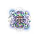 hallucinogenic mushrooms, fractal images, DMT molecule tattoo design idea