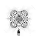 hallucinogenic mushrooms, fractal images, DMT molecule tattoo design idea