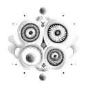 hallucinogenic mushrooms, fractal images, DMT molecule tattoo design idea