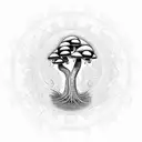 hallucinogenic mushrooms, fractal images, DMT molecule tattoo design idea