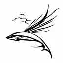 flying fish tattoo design idea