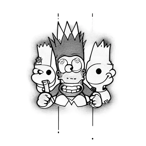 Bart simpson psicopata tattoo design idea