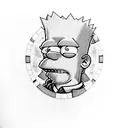 Bart simpson psicopata tattoo design idea