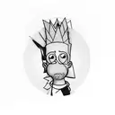 Bart simpson psicopata tattoo design idea