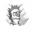 Bart simpson psicopata tattoo design idea