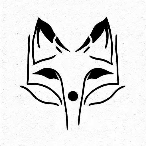 kitsune mask tattoo design idea
