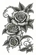 rose vine names tattoo design idea