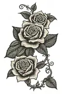 rose vine names tattoo design idea