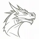 dragon face front profile with mouth open tattoo design idea