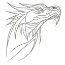 dragon face front profile with mouth open tattoo design idea