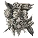 4 symbols of stoicism  tattoo design idea