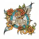 Child name incorporated tattoo design idea