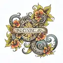 Child name incorporated tattoo design idea