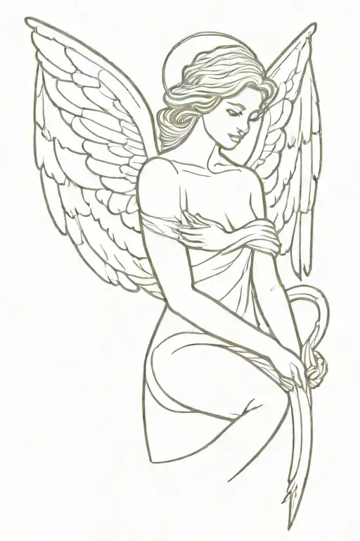 biblically accurate angel tattoo design idea