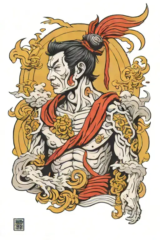 devastated caesar sculpture blending seamlessly tattoo design idea