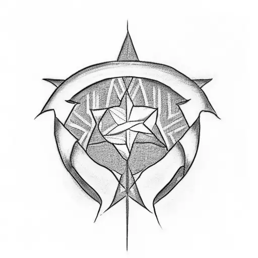 Design a simple tattoo featuring a detailed outline of the country of Aruba and includes the red star from arubas flag tattoo design idea