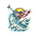 wave marina tattoo design idea