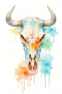 Cow skull tattoo design idea