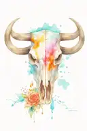 Cow skull tattoo design idea