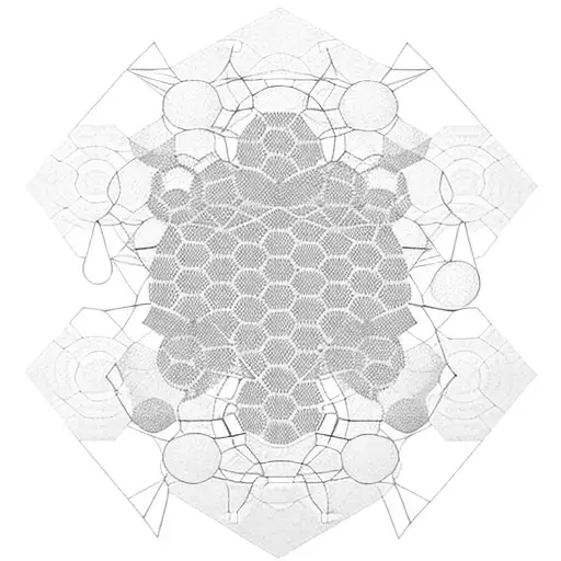 hot air balloon with hexagons divided in sections tattoo design idea