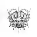 chandelier with skulls and goth tattoo design idea