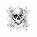 chandelier with skulls and goth tattoo design idea