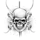 chandelier with skulls and goth tattoo design idea