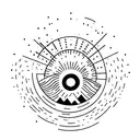 A simple mountain range with the sun rising behind, representing the continuous journey of personal growth tattoo design idea