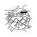 A simple mountain range with the sun rising behind, representing the continuous journey of personal growth tattoo design idea