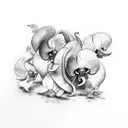 monley and Black Orchid  tattoo design idea