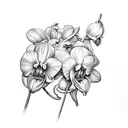 monley and Black Orchid  tattoo design idea