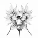 monley and Black Orchid  tattoo design idea