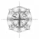 A celestial theme with a cross as the center of a starry night sky tattoo design idea