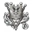 Letter V wearing a crown tattoo design idea