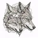 two wolves looking at eachother tattoo design idea