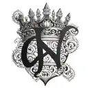 letter V wearing a crown tattoo design idea