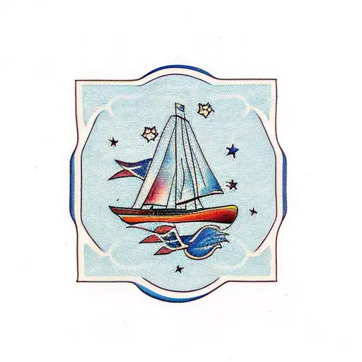 Catalina Sailboat tattoo design idea