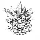 Dragon Ball Z fusion of two iconic characters tattoo design idea