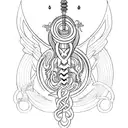 Incorporate a stylized caduceus symbol with subtle Exaltatus Nobilis elements tattoo design idea