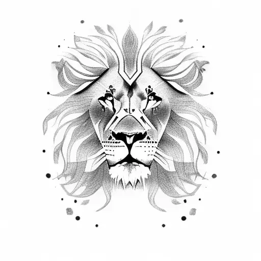 lion three quarters sleeve with the words penelope, lorenzo, and santino embedded tattoo design idea