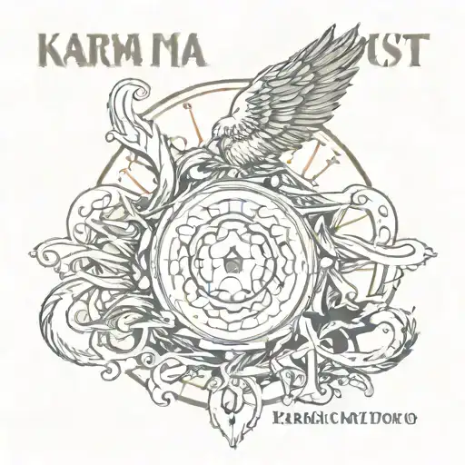 karma sun trust no one tattoo design idea