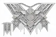 Aztec armor necklace tattoo design idea