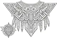 Aztec armor necklace tattoo design idea
