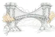 burning bridge tattoo design idea