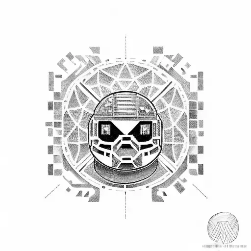 Space invaders with motherboard inside tattoo design idea