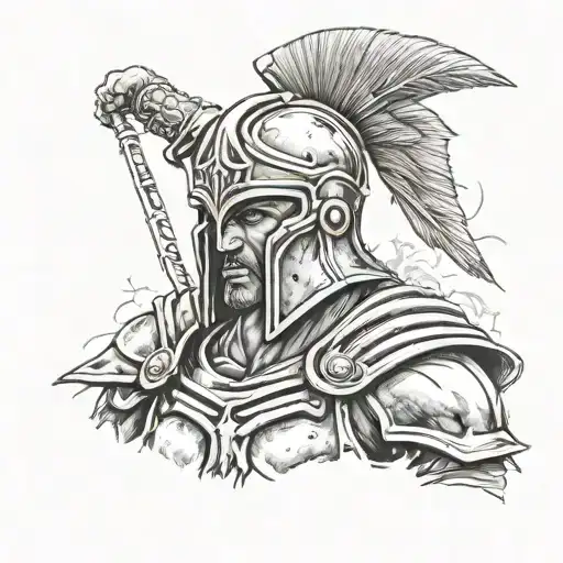 Spartan Warrior Soldier tattoo design idea