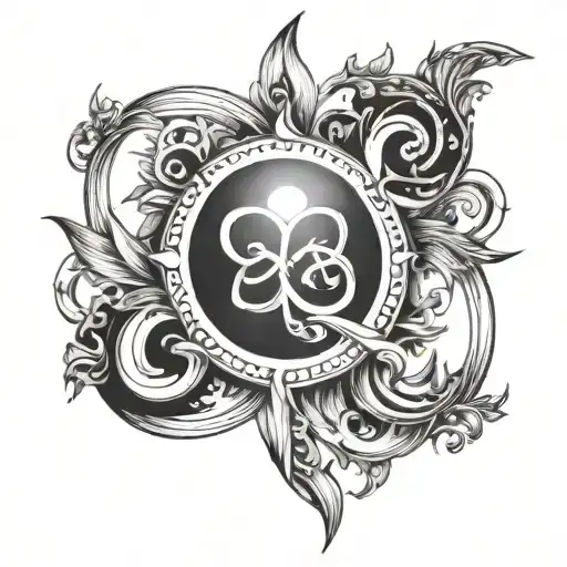 infinity symbol, sun, loss tattoo design idea