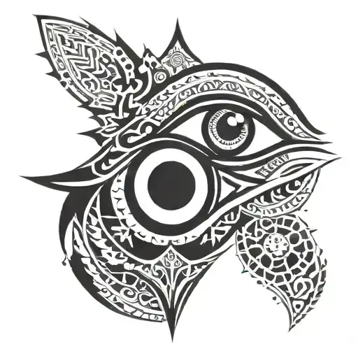 an eye looking symmetrical  tattoo design idea