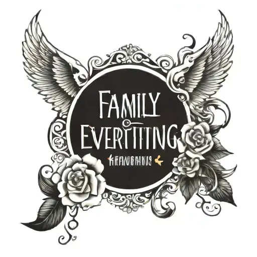 FAMILY OVER EVERYTHING tattoo design idea